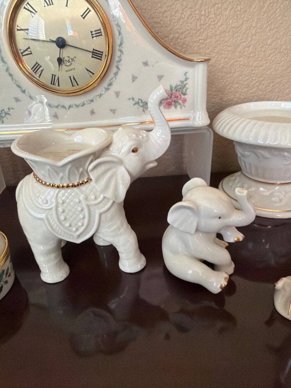 Vintage Lenox Home Decor Lot 8-Pieces Clock Elephants Dolphin Trinket Box Vase - Picture 17 of 17